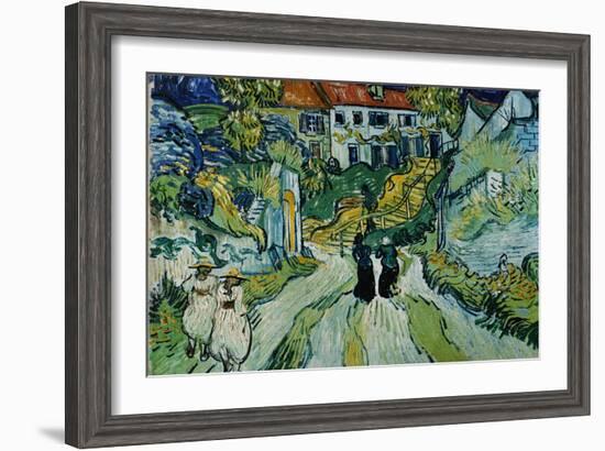 Stairway at Auvers-Vincent van Gogh-Framed Giclee Print