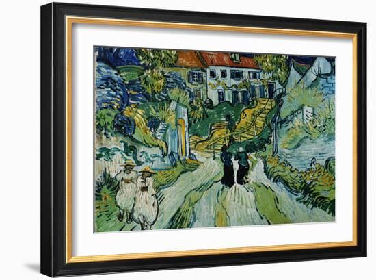 Stairway at Auvers-Vincent van Gogh-Framed Giclee Print