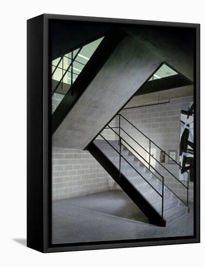 Stairway in Unidentified Building Designed by Mies Van Der Rohe. Chicago, Illinois 1956-Frank Scherschel-Framed Premier Image Canvas