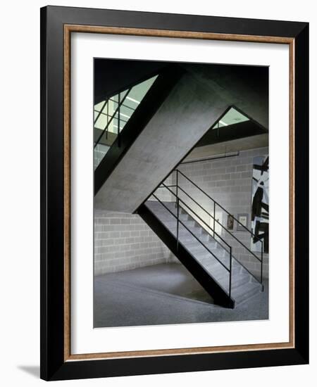 Stairway in Unidentified Building Designed by Mies Van Der Rohe. Chicago, Illinois 1956-Frank Scherschel-Framed Photographic Print