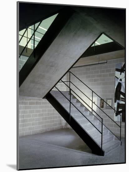 Stairway in Unidentified Building Designed by Mies Van Der Rohe. Chicago, Illinois 1956-Frank Scherschel-Mounted Photographic Print