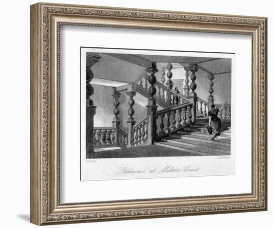 Staitcase at Milton Court, Near Dorking, Surrey, 19th Century-Thomas Allom-Framed Giclee Print