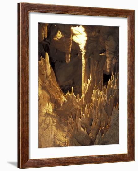 Stalactites and Stalagmites, Drapery Room, Mammoth Cave National Park, Kentucky, USA-Adam Jones-Framed Photographic Print