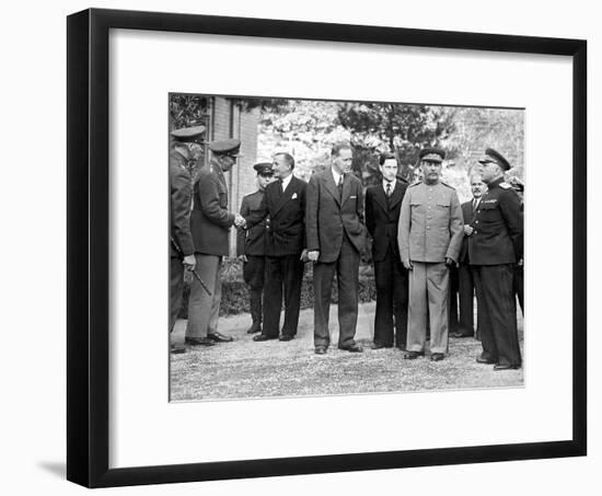 Stalin and Voroshilov at the Tehran Conference 1943-null-Framed Giclee Print