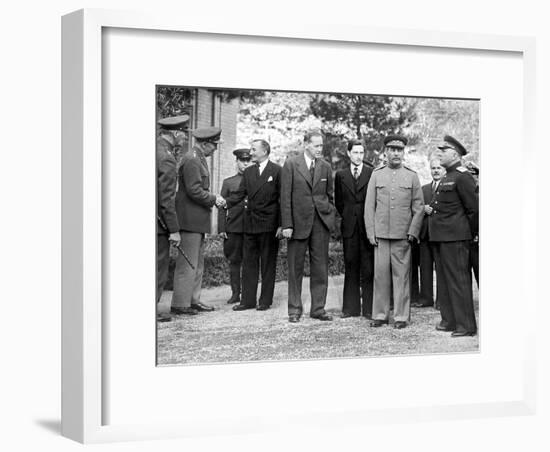 Stalin and Voroshilov at the Tehran Conference 1943-null-Framed Giclee Print