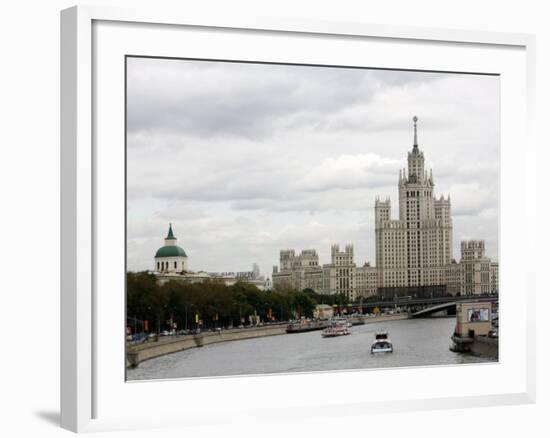 Stalin Era Building at Kotelnicheskaya Embankment, Moscow, Russia-Yadid Levy-Framed Photographic Print