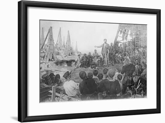 Stalin Haranguing Workers in Baku-null-Framed Giclee Print