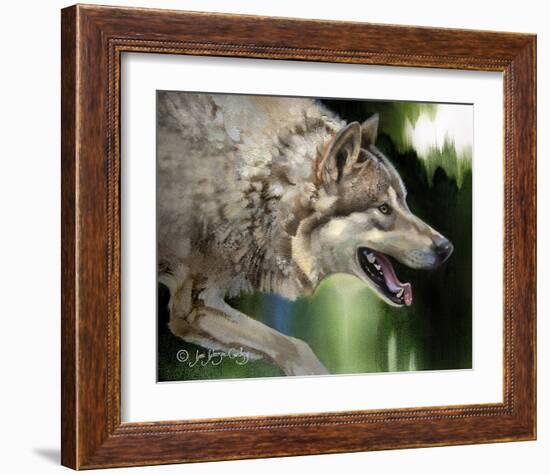 Stalking Gray Wolf-Joni Johnson-Godsy-Framed Giclee Print