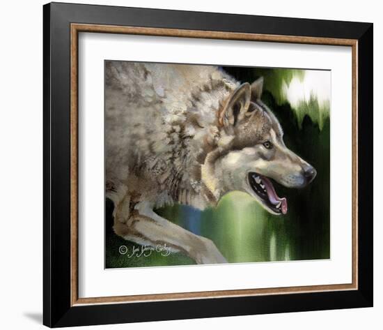 Stalking Gray Wolf-Joni Johnson-Godsy-Framed Giclee Print