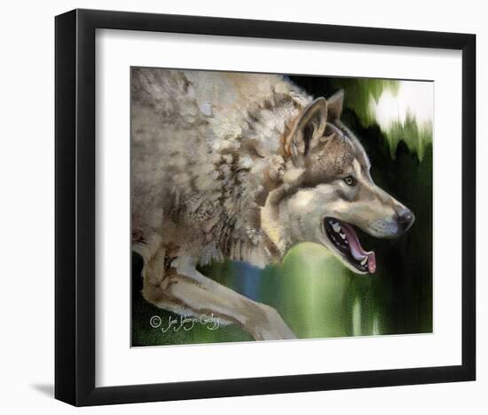 Stalking Gray Wolf-Joni Johnson-Godsy-Framed Giclee Print