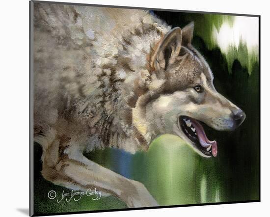 Stalking Gray Wolf-Joni Johnson-Godsy-Mounted Giclee Print