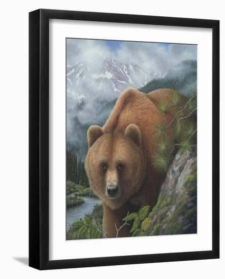 Stalking His Prey-Robert Wavra-Framed Giclee Print