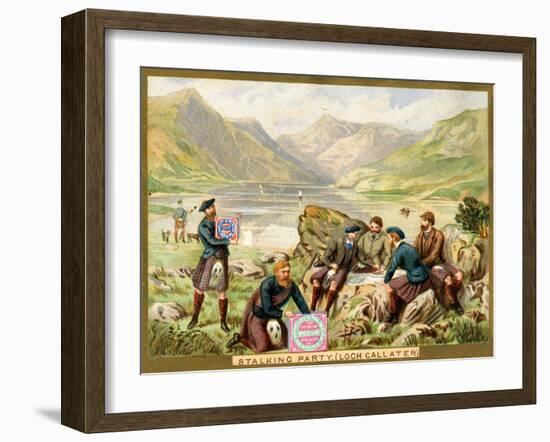 Stalking Party, Loch Callater', a Promotional Card for Huntley and Palmers Biscuits, C.1890…-null-Framed Giclee Print