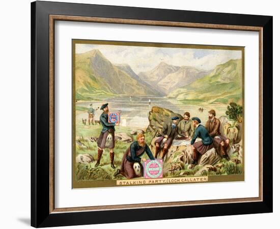 Stalking Party, Loch Callater', a Promotional Card for Huntley and Palmers Biscuits, C.1890…-null-Framed Giclee Print