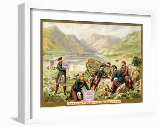 Stalking Party, Loch Callater', a Promotional Card for Huntley and Palmers Biscuits, C.1890…-null-Framed Giclee Print