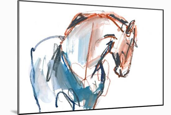 Stallion, 2021, (mixed media on paper)-Mark Adlington-Mounted Giclee Print