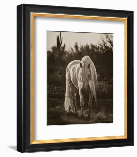 Stallion in the Garden-Barry Hart-Framed Art Print