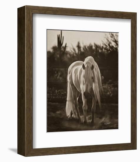 Stallion in the Garden-Barry Hart-Framed Art Print