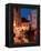 Stalls at Christmas Market With Renaissance Tower, Svornosti Square, Cesky Krumlov, Czech Republic-Richard Nebesky-Framed Premier Image Canvas