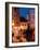 Stalls at Christmas Market With Renaissance Tower, Svornosti Square, Cesky Krumlov, Czech Republic-Richard Nebesky-Framed Photographic Print