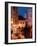 Stalls at Christmas Market With Renaissance Tower, Svornosti Square, Cesky Krumlov, Czech Republic-Richard Nebesky-Framed Photographic Print