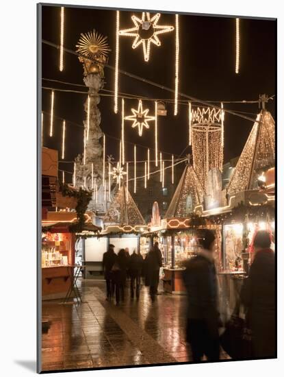 Stalls of Christmas Market, With Baroque Trinity Column in Background, Hauptplatz, Linz, Austria-Richard Nebesky-Mounted Photographic Print