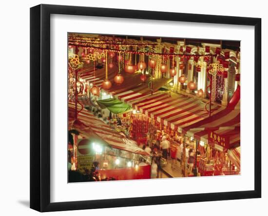 Stalls with Lanterns, Chinatown, Singapore-Charcrit Boonsom-Framed Photographic Print