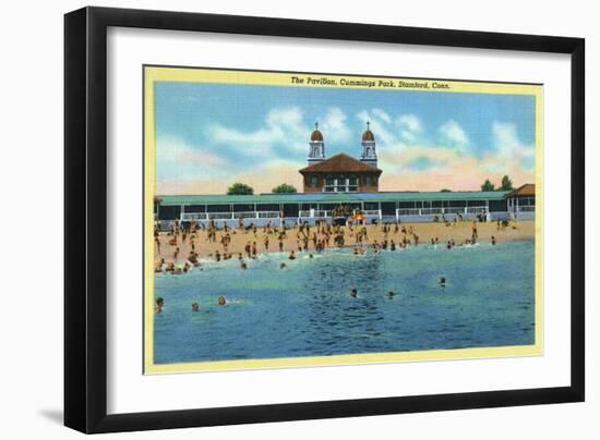 Stamford, Connecticut, View of the Cummings Park Pavilion-Lantern Press-Framed Art Print