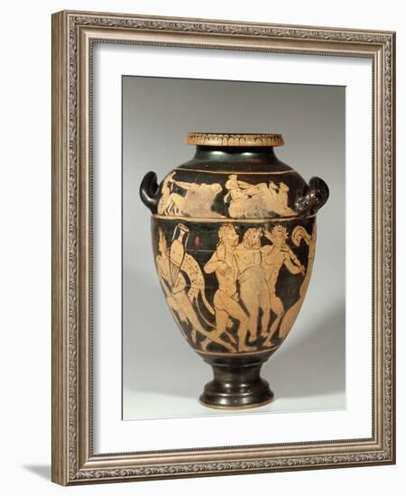 Stamnos, Dionysiac Scene, Etruscan Red-Figured Period, 4th Century BC-null-Framed Giclee Print