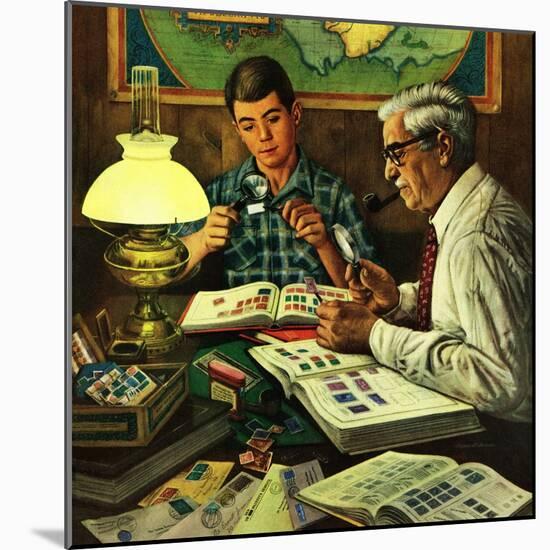 "Stamp Collecting", February 27, 1954-Stevan Dohanos-Mounted Giclee Print