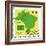 Stamp With Map And Flag Of Brazil-Perysty-Framed Premium Giclee Print