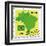 Stamp With Map And Flag Of Brazil-Perysty-Framed Art Print