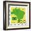 Stamp With Map And Flag Of Brazil-Perysty-Framed Art Print