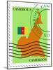 Stamp with Map and Flag of Cameroon-Perysty-Mounted Art Print