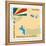 Stamp with Map and Flag of Seychelles-Perysty-Framed Stretched Canvas