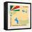 Stamp with Map and Flag of Seychelles-Perysty-Framed Stretched Canvas