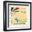 Stamp with Map and Flag of Seychelles-Perysty-Framed Art Print