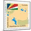 Stamp with Map and Flag of Seychelles-Perysty-Mounted Art Print