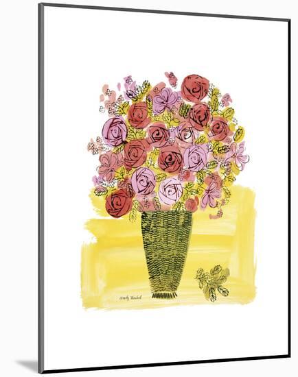 (Stamped) Basket of Flowers, 1958-Andy Warhol-Mounted Art Print