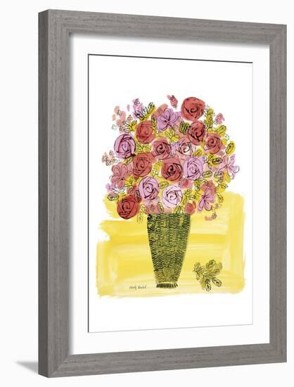 (Stamped) Basket of Flowers, 1958-Andy Warhol-Framed Art Print