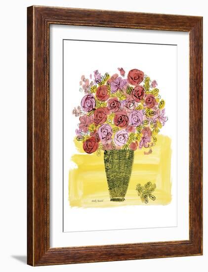 (Stamped) Basket of Flowers, 1958-Andy Warhol-Framed Art Print