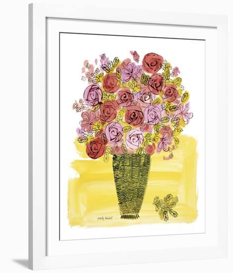 (Stamped) Basket of Flowers, 1958-Andy Warhol-Framed Art Print