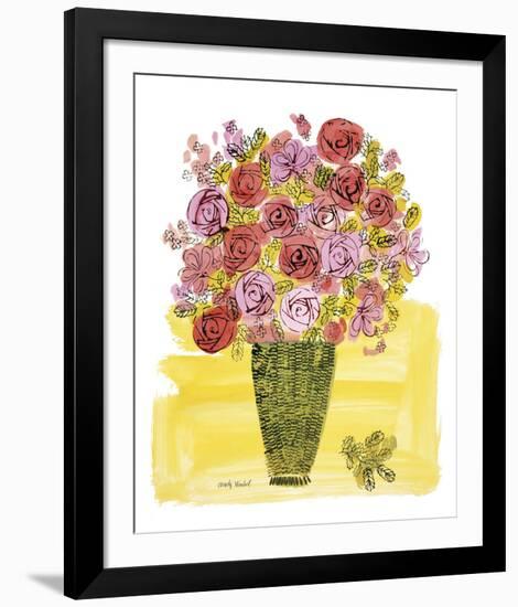 (Stamped) Basket of Flowers, 1958-Andy Warhol-Framed Art Print