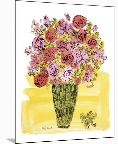 (Stamped) Basket of Flowers, 1958-Andy Warhol-Mounted Art Print