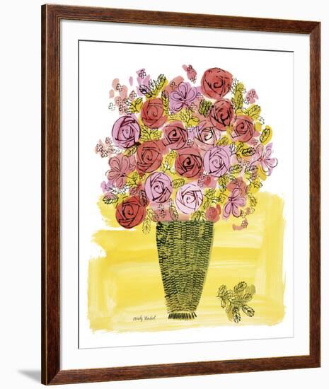 (Stamped) Basket of Flowers, 1958-Andy Warhol-Framed Art Print