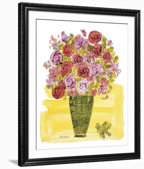 (Stamped) Basket of Flowers, 1958-Andy Warhol-Framed Art Print