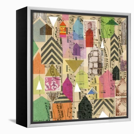 Stamped Houses I-Nikki Galapon-Framed Stretched Canvas