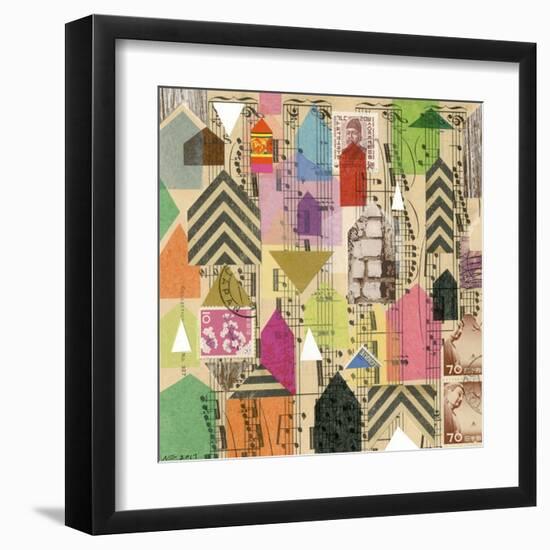 Stamped Houses I-Nikki Galapon-Framed Art Print