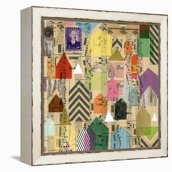 Stamped Houses II-Nikki Galapon-Framed Stretched Canvas