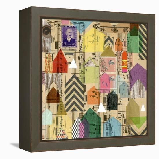 Stamped Houses II-Nikki Galapon-Framed Stretched Canvas